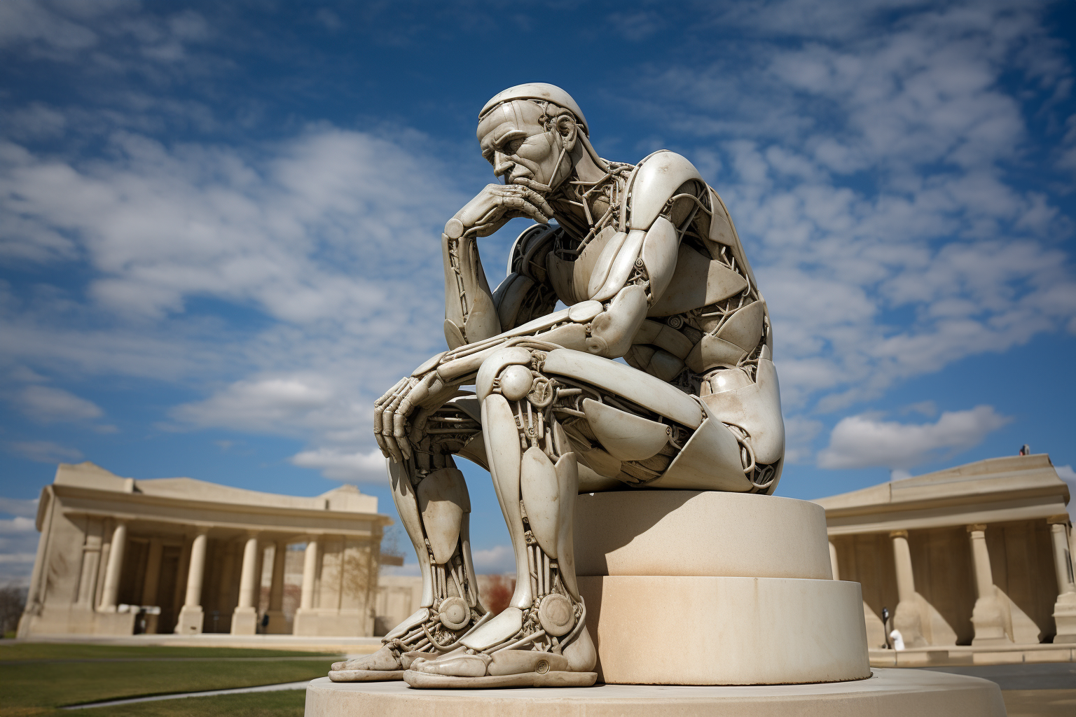 AI generated pastiche of &lsquo;The Thinker&rsquo; by Rodin